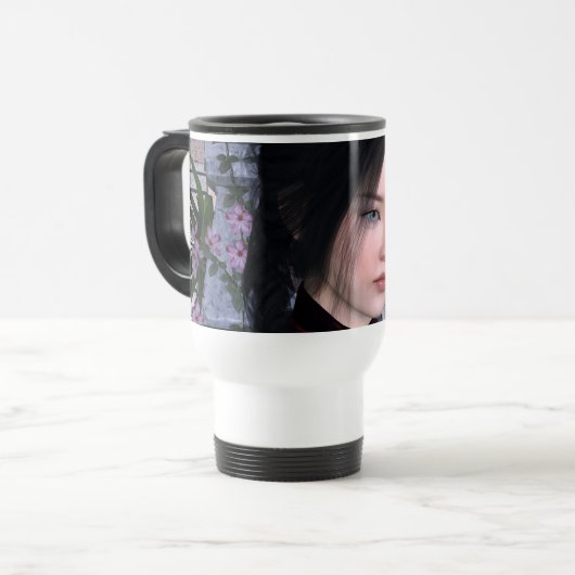 Asiatische Schönheit Reisebecher (Vorderseite Links)