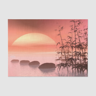 Asiatische Schritte zur Sonne - 3D übertragen Seidenpapier