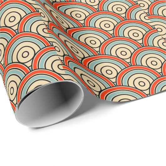 Asiatische Schuppen Waves Elfenbeinmuster Geschenkpapier (Rolleneckpunkt)