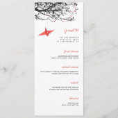 Asiatische Speisekarte für Hochzeitskrane mit rote Menükarte (Vorderseite)