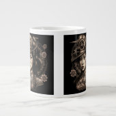 Asiatische Steampunk-Frau Jumbo-Tasse (Vorderseite)