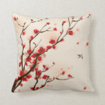 Asiatische Stilmalerei, Pflaumenblüte im Frühling Kissen<br><div class="desc">Schönes Plum Blossom im Frühling, Wasserfarbe im orientalischen Stil | Tintenwaschmalerei. Symbolisieren Liebe und Glück.</div>