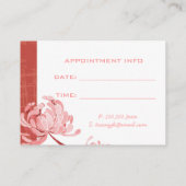 Asiatische Stilmütterkarte Red Business Terminkarte (Rückseite)