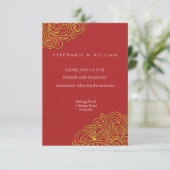 Asiatische Swirt-Hochzeitskarte Einladung (Stehend Vorderseite)