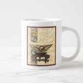 Asiatische Tapisserie mit Bowl- und Drachendesign Jumbo-Tasse (Rechts)