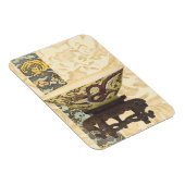 Asiatische Tapisserie mit Bowl- und Drachendesign Magnet (Rechte Seite)