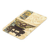 Asiatische Tapisserie mit Bowl- und Drachendesign Magnet (Linke Seite)