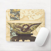 Asiatische Tapisserie mit Bowl- und Drachendesign Mousepad (Mit Mouse)