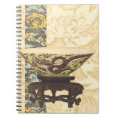 Asiatische Tapisserie mit Bowl- und Drachendesign Notizblock (Vorderseite)