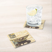 Asiatische Tapisserie mit Bowl- und Drachendesign Rechteckiger Pappuntersetzer (Vor Ort)