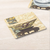 Asiatische Tapisserie mit Bowl- und Drachendesign Rechteckiger Pappuntersetzer (angewinkelt)