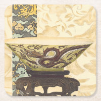 Asiatische Tapisserie mit Bowl- und Drachendesign