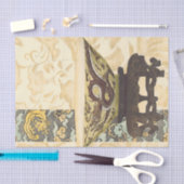 Asiatische Tapisserie mit Bowl- und Drachendesign Seidenpapier (Handwerk)