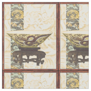 Asiatische Tapisserie mit Schüssel-und Stoff