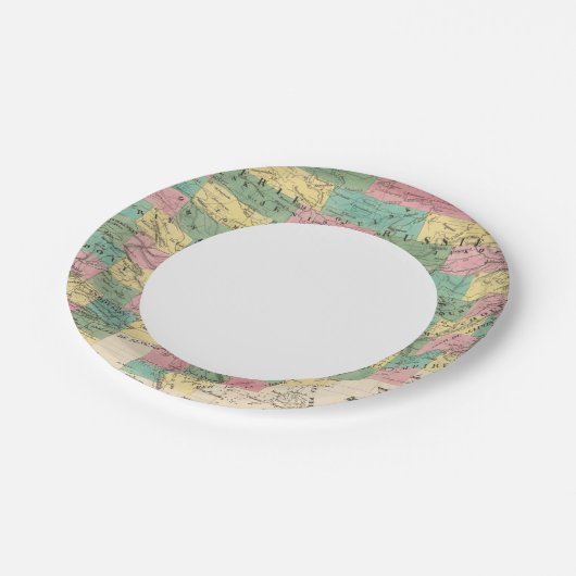 Asiatische Versammlung Pappteller (Schrägansicht)