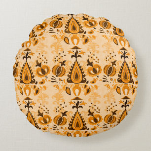 Asiatische Vintage Tapete nahtlose Ornament-Blume Rundes Kissen