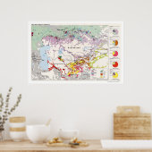 Asiatische Volksgruppen Karte 1993 Poster (Küche)