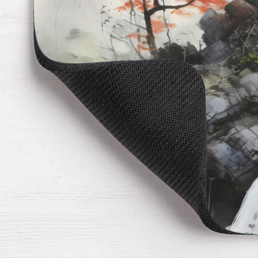Asiatische Wasserfalllandschaft Mousepad (Ecke)