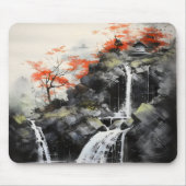 Asiatische Wasserfalllandschaft Mousepad (Vorne)