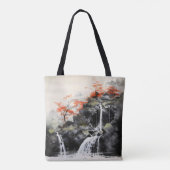 Asiatische Wasserfalllandschaft Tasche (Rückseite)