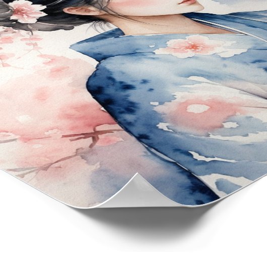 Asiatische Wasserfarbe Poster (Ecke)