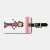 Asiatische weibliche gepäckanhänger (Vorderseite horizontal)