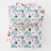 Asiatische Wrapping Paper Flat Sheet Set 3 Geschenkpapier Set (Beispiel)