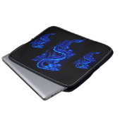 Asiatischer Blauer Drachenschlauch Laptopschutzhülle (Vorne Knopf)