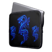Asiatischer Blauer Drachenschlauch Laptopschutzhülle (Vorderseite Links)