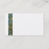 Asiatischer blauer mit Blumenstoff Visitenkarte (Rückseite)