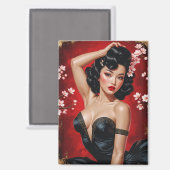 Asiatischer Button-Up-Kirschblossom 🌸 Magnet (Vorderseite/Rückseite)