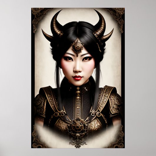 Asiatischer Dämonenlord | AI Art Poster (Vorne)