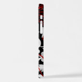 Asiatischer Drache - Black on Black Floral iPhone  Hülle (Linke Seite)