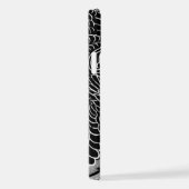 Asiatischer Drache - Black on Black Floral iPhone  Hülle (Rechte Seite)