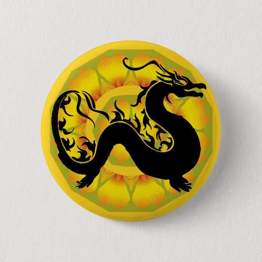 Asiatischer Drache Button (Vorderseite)