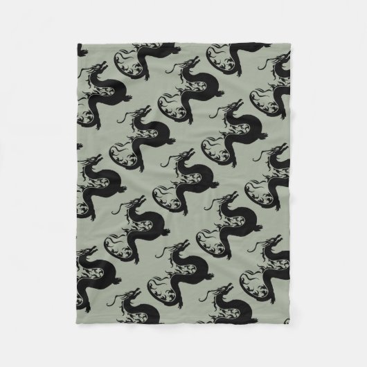 Asiatischer Drache Fleecedecke (Vorderseite)