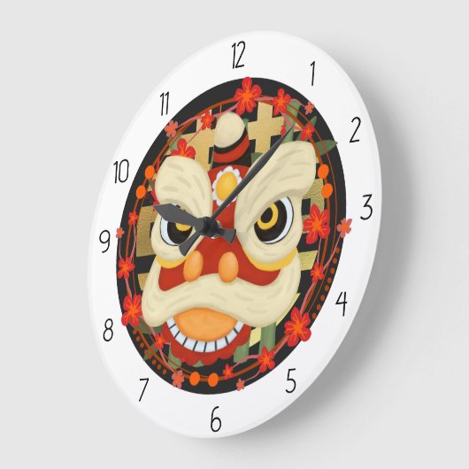 asiatischer Drache Große Wanduhr (Winkel)