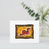 Asiatischer Drache mit Hintergrund Postkarte (Stehend Vorderseite)