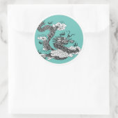 Asiatischer Drache Runder Aufkleber (Tasche)