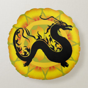 Asiatischer Drache Rundes Kissen