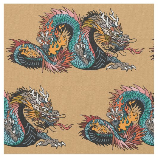 Asiatischer Drache Stoff (Nahaufnahme)