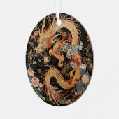 Asiatischer Drache und Blume Ornament Aus Metall (Vorderseite links)