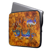Asiatischer Drache und goldener Rustikaler Laptop- Laptopschutzhülle (Vorderseite Links)