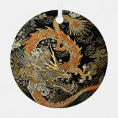 Asiatischer Drache und Wolken Ornament Aus Metall (Vorderseite)