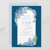 Asiatischer Einfluss Blauer Blumenzehen Einladung (Vorne/Hinten)