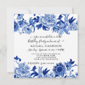 Asiatischer Einfluss Chinoiserie Floral Geburtstag Einladung (Vorderseite)