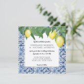 Asiatischer Einfluss von Shibori X Muster w Lemon  Einladung (Stehend Vorderseite)