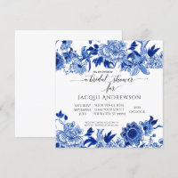 Asiatischer Einfluss Weiß Blau Floral | Brautparty