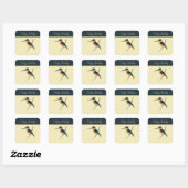 Asiatischer Eisvogel Quadratischer Aufkleber (Blatt)