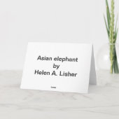 Asiatischer Elefant Feiertagskarte (Rückseite)